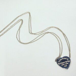 Tiffany & Co Return to Tiffany Heart Tag double strands Sterling necklace JR1160